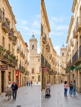 Calles peatonales, fincas tradicionales, comercios locales y entorno seguro del Barri Antic de Viladecans